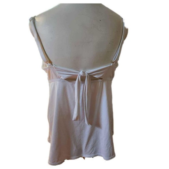 White & Gold Tankini Swim Top Size L - Picture 3 of 3